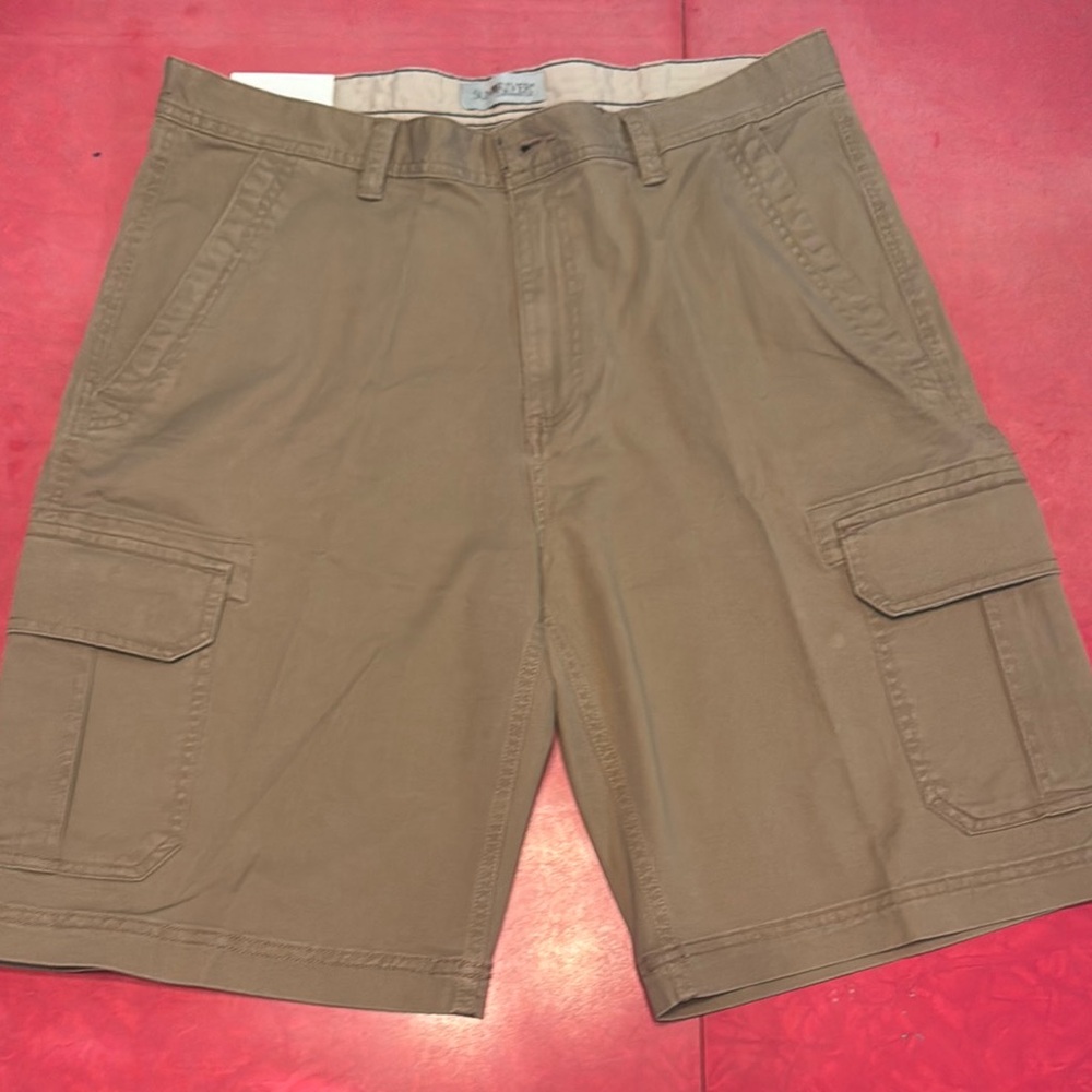 Savane Tan Cargo Shorts Relaxed Fit Cotton Blend